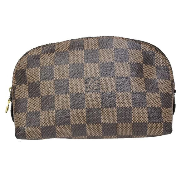 LOUIS VUITTON Pochette Cosmetic Pouch Bag Damier Ebene Leather - Picture 12 of 16